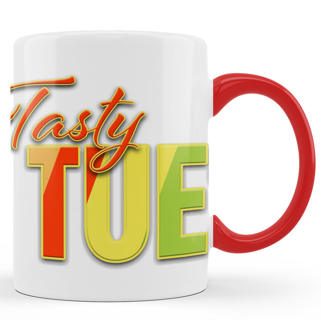 Printed Ceramic Coffee Mug | Day of the Week | Tasty Tuesday | 325 Ml.